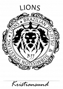Lions academy sin gamle logo. tre løvehoder, en som ser framover og to som ser til hver sin side. hodene er omkranset av en sirkel og norrøn bord