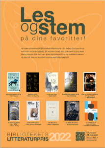 Plakat for bibliotekets litteraturpris 2022